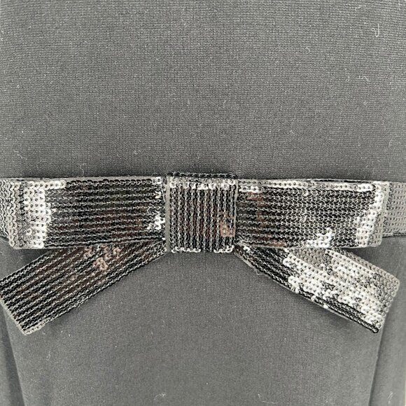 Kate Spade Bow Waist Ponte Dress Black Knee Length Long Sleeve Size Large - Picture 7 of 12